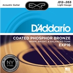 D'Addario EXP Light Gauge Coated Phosphor Bronze Acoustic Guitar Strings