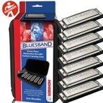 Blues Band Seven Piece Harmonica Set w/ Custom Carrying Case