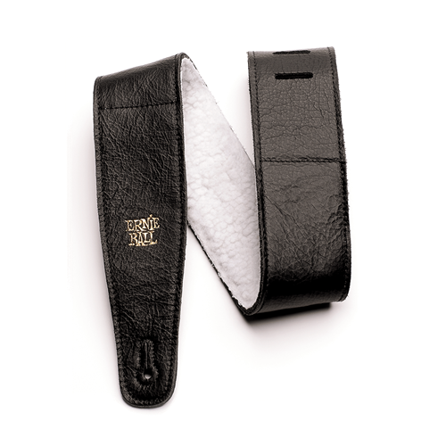 Ernie Ball 2.5" Adjustable Italian Leather Strap w/ Fur Padding